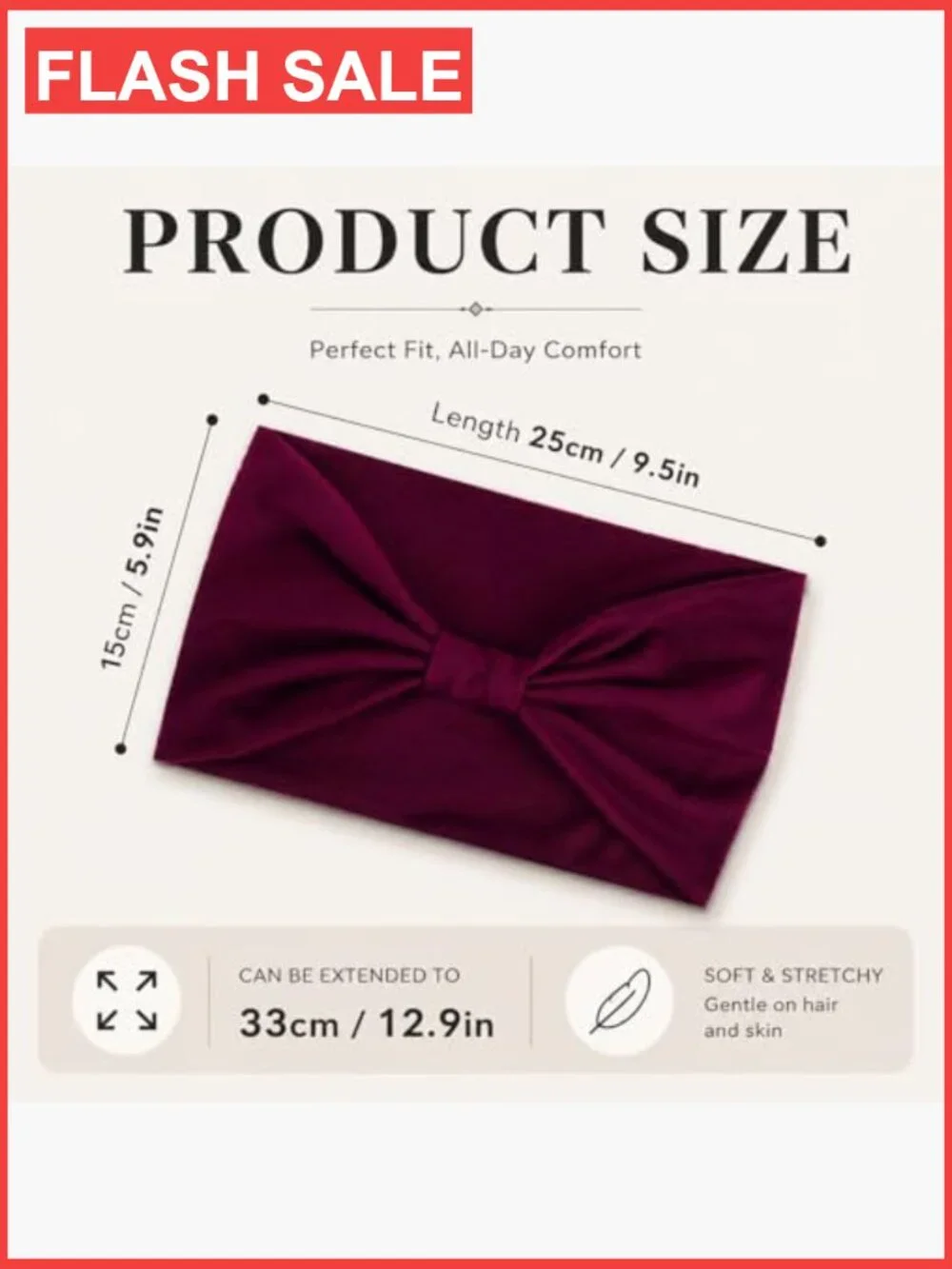 8 Pack Wide Non-Slip Elastic Headbands for Yoga Workouts Running